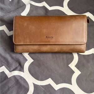 Roots Tan Leather Clutch